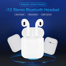 Încarcă imaginea în vizualizatorul Galerie, Casti Bluetooth Wireless i12 TWS Impermeabil, control tactil, sunet 3D - MICRO IMAGE
