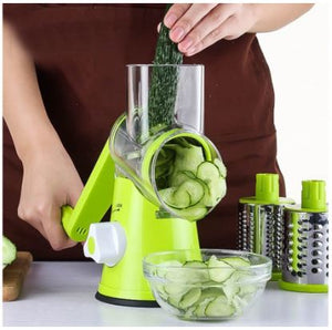 Razatoare manuala pentru legume Tabletop Drum Grater, 3 lame interschimbabile - MICRO IMAGE